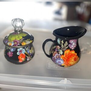 Mackenzie Childs Sugar and Creamer - flower market new